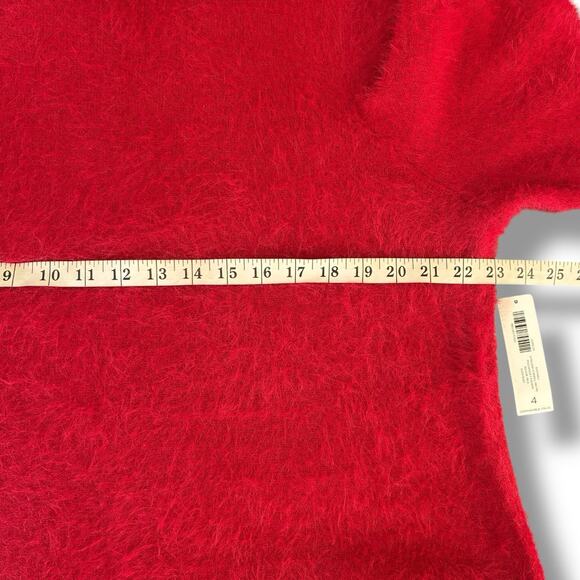 NWT Chico’s Sweater Women's Size 4 (2X) Razzie Red Eyelash Funnel Neck Pullover - Picture 7 of 8